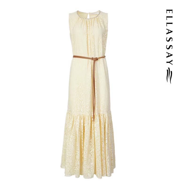 ELLASSAY Women's 3D Lightweight Floral Print Mid-length Dress