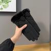Gloves women autumn and winter velvet thermal cotton driving touch screen