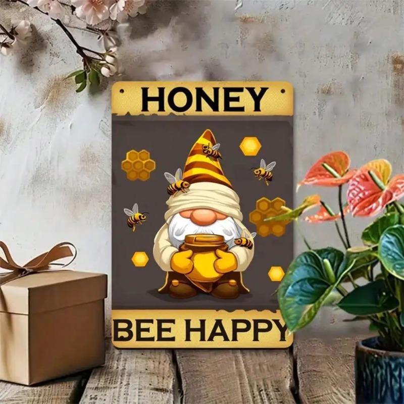 Vintage Tin Sign Honey Bee Wall Decor Home Garden Cafe Gift