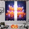 2 Stück Halloween Kürbis Vorhänge - Stangendurchzug   Digitaldruck Technologie   Polyester Material   Dämpft Licht   Privatsphäre
