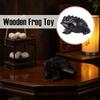 Thailand Hand-carved Black Frog Feng Shui Lucky Crafts  Home Office Decor Toad Wooden Ornaments Lucky Frog Musical Instrument