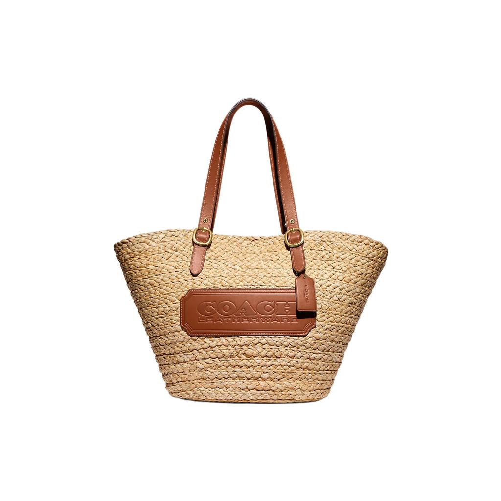 New COACH Plant Material Tote Bag, Shopping Bag, Handbag, Shoulder Bag Women's Brown CJ632-B4VS8