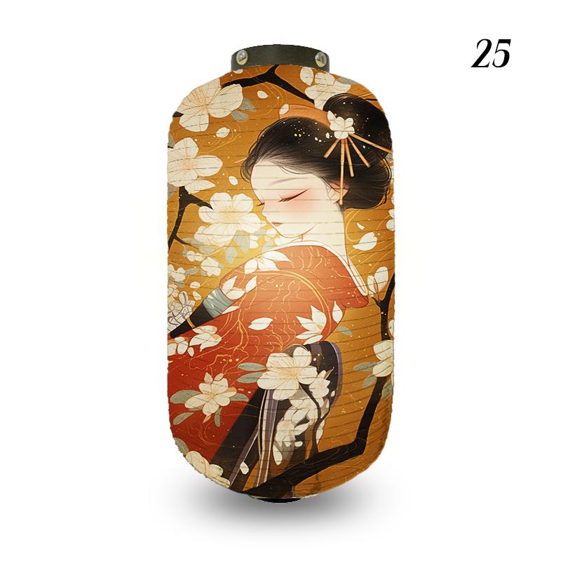 Traditional Style Cloth Lantern Japan Ukiyo-e Geisha Painting Lanterns Izakaya Sushi Shop Restaurant Party New Year Decoration