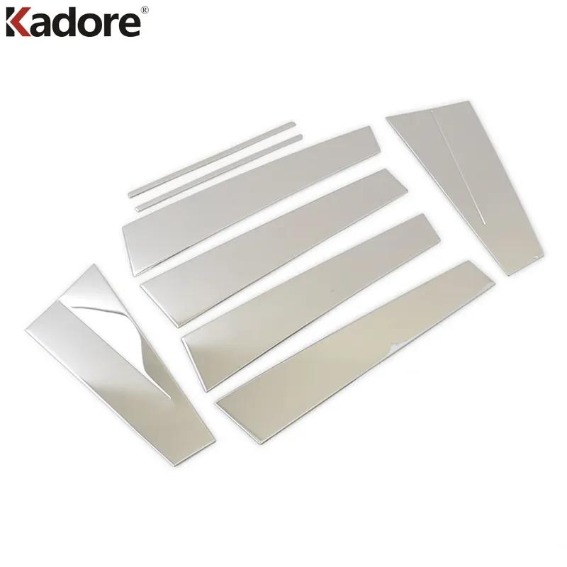 For Jeep Compass 2017-   Steel Car Window Center Pillar Cover Trim Window Middle B C Pillars Post Strip Accessories