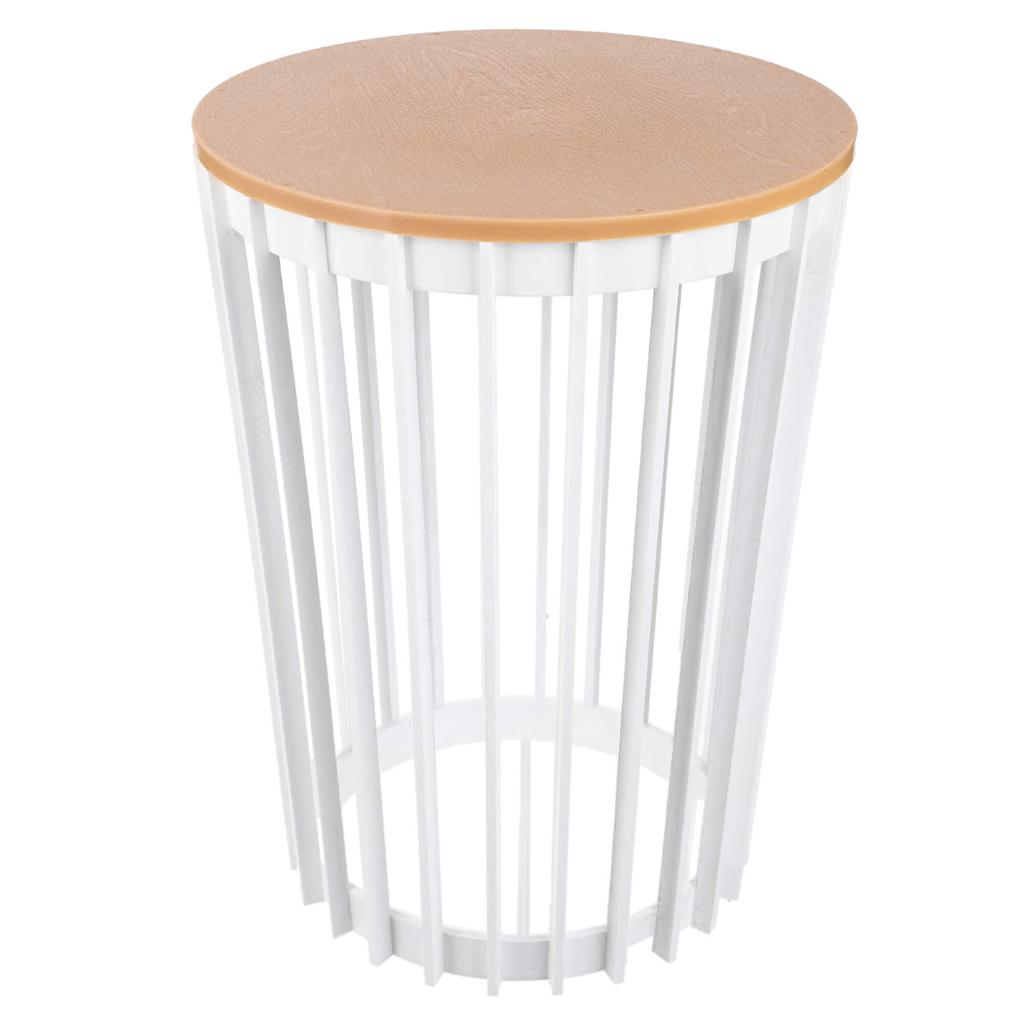 KADAX Kwietnik Dwustronny 40cm Biały + Blat Naturalne Drewno