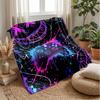 Neon Game Controller Art Theme Blanket Lightweight Warm Flannel Blanket Decorative Throw Blanket for Home Decoration