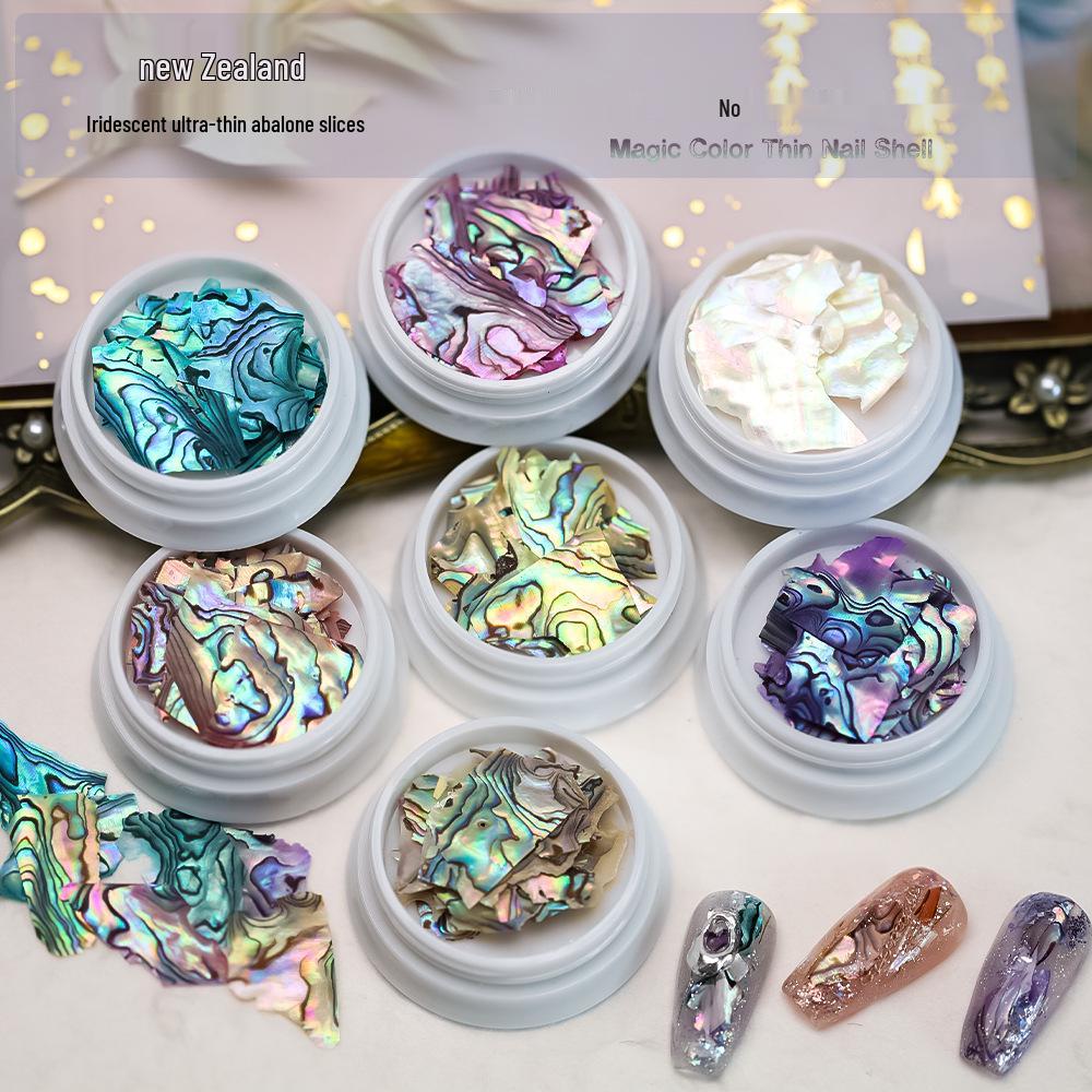 High-Quality Ultra-Thin Japanese Abalone Seashell Nail Art Stickers Model 01 [New Zealand Abalone Pieces]