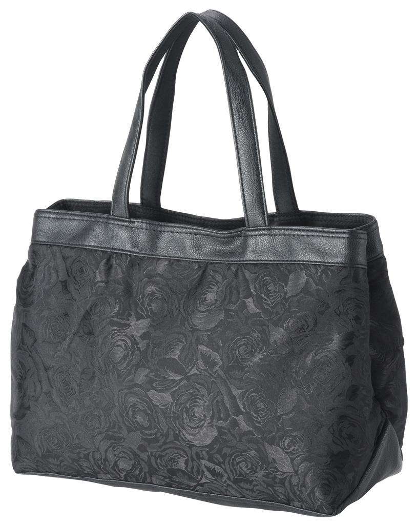 Formal for Ceremonial Rose Pattern [Onta Well] Bag, Black, Occasions, Funerals, Wakes, Handbag,
