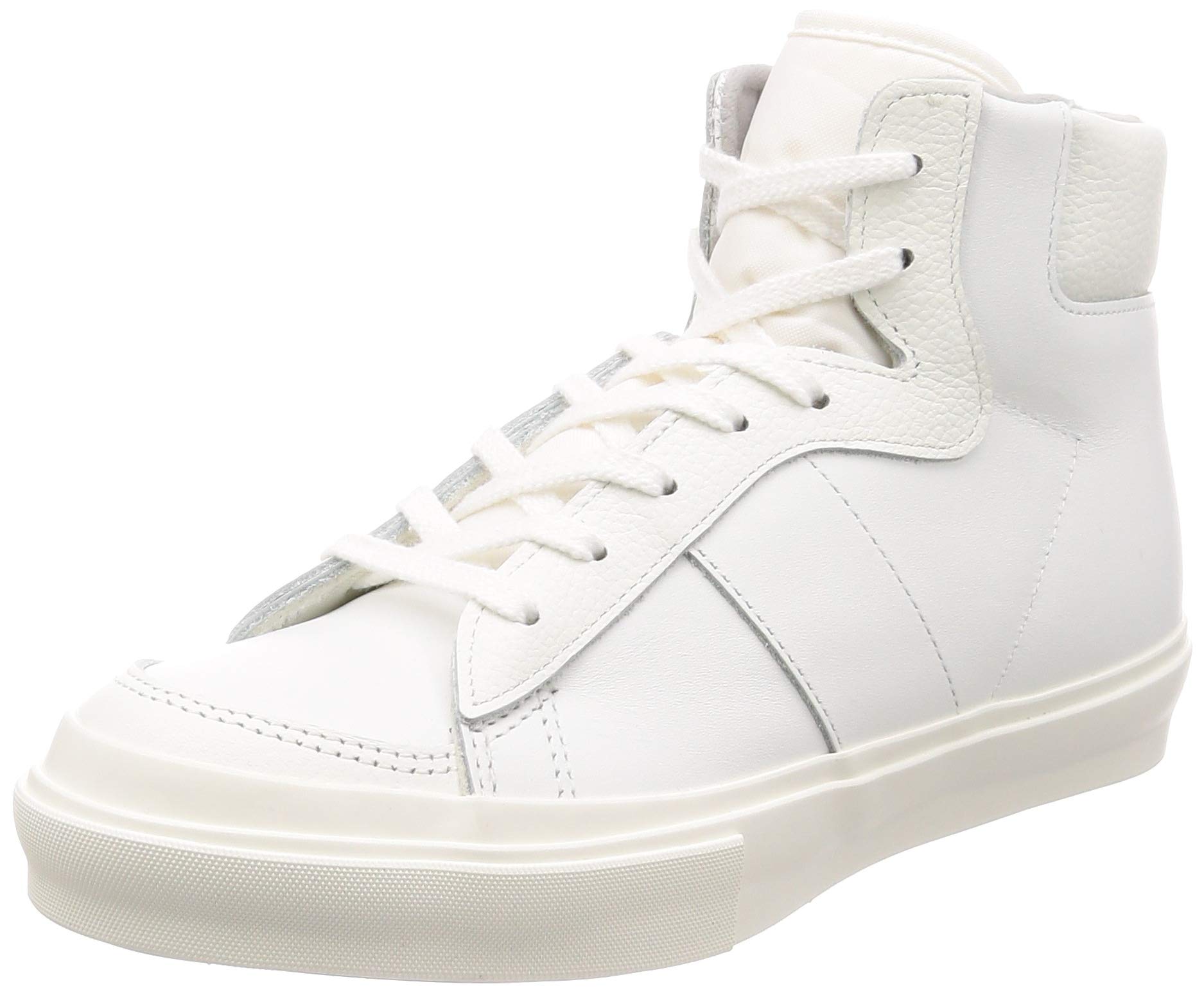 

Fine Leather made in outer vulcanized high 24 cm 2E [Moonstar Vulcanized] sneakers, Japan, feathers, method, cut, BLACKTOP, white, белый