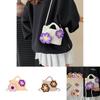 Minimalist Knit Crossbody Bag For Women With Flower Design For Daily Use
