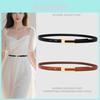 Elegant Female Pu Leather Belt For Dresses With Geometric Buckle