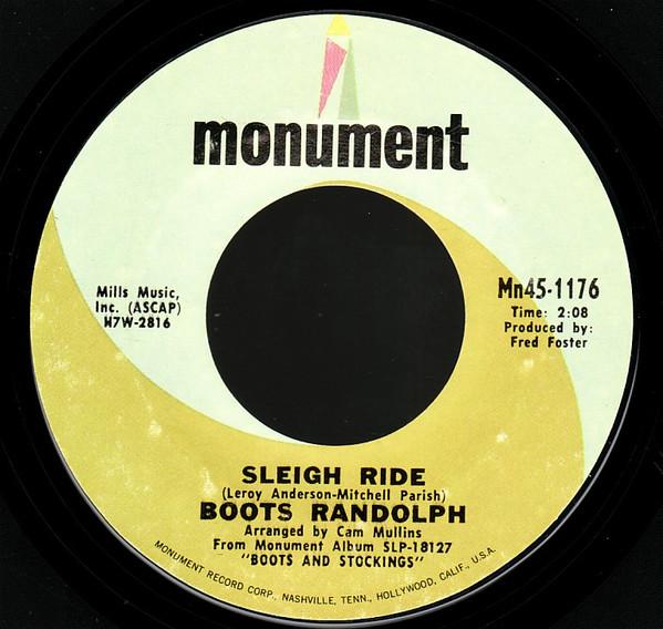 7inch Record BOOTS RANDOLPH - Sleigh Ride / White Christmas MN451176 Monument 1969 US Country/Folk Used