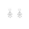High-end micro-inlaid zircon wheat ear imitation pearl earrings women's niche design stud earrings super flash simple temperament ear jewelry