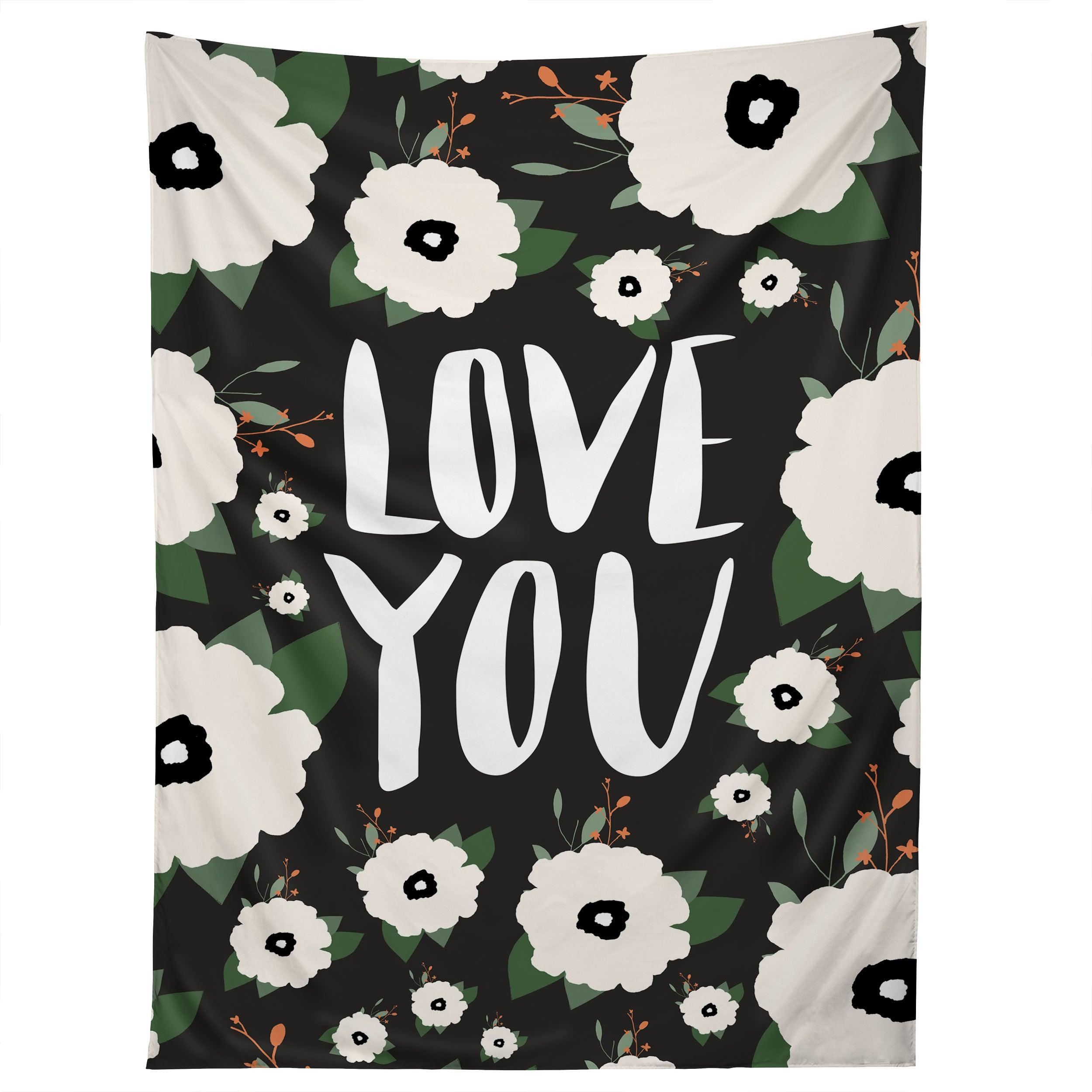 LOVE YOU FLORAL tapestry 75x100