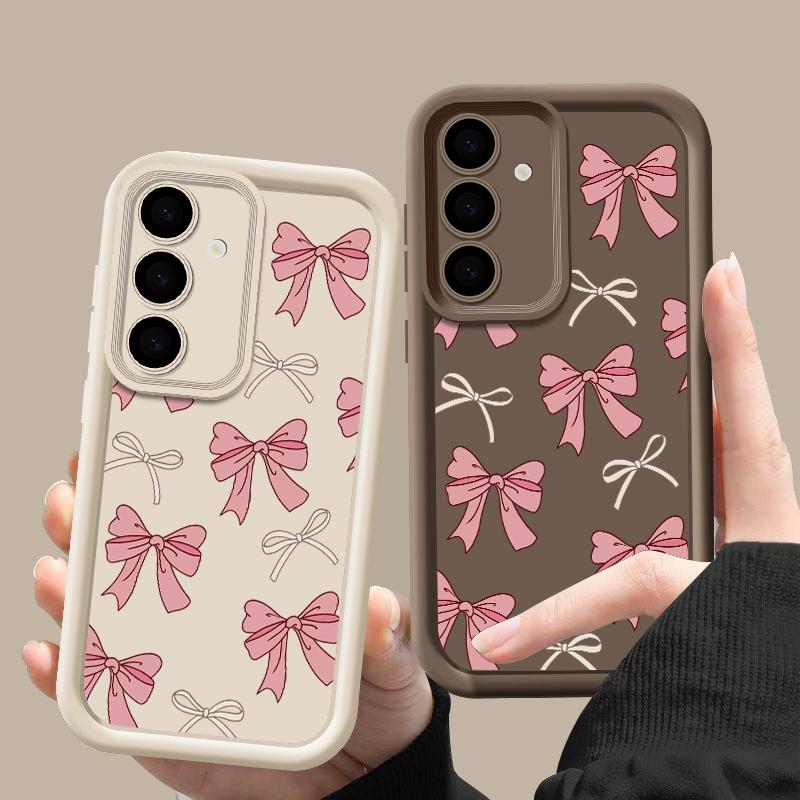 Bow Tie Silicone Case For Samsung Galaxy S26 S25 S24 Ultra S23 S22 Plus S25 FE A57 A37 A17 A56 A27 A36 A26 A16 A55 A35 A15 Cover