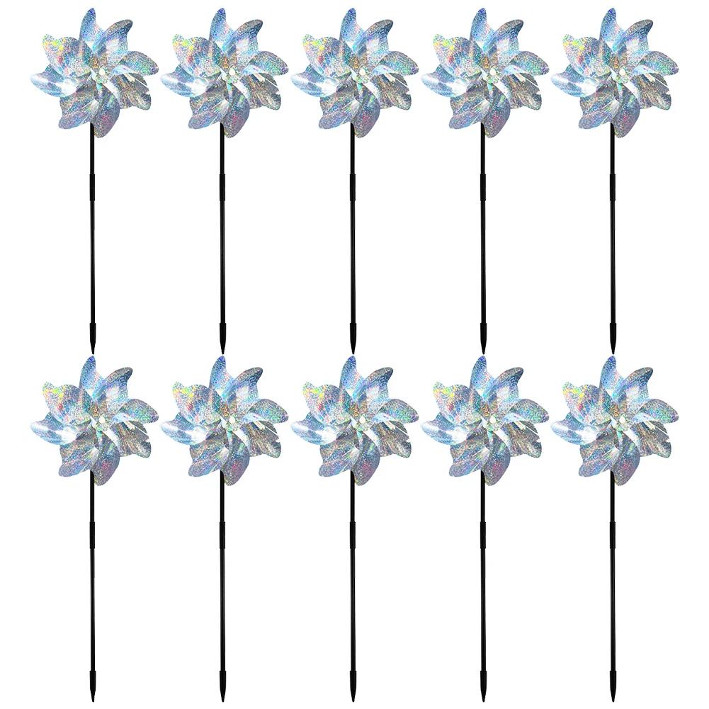 2/10pcs Bird Repeller Child Windmill Garden Orchard Protection Reflective Windmill Bird Repellent Anti Birds Windmill Spinner