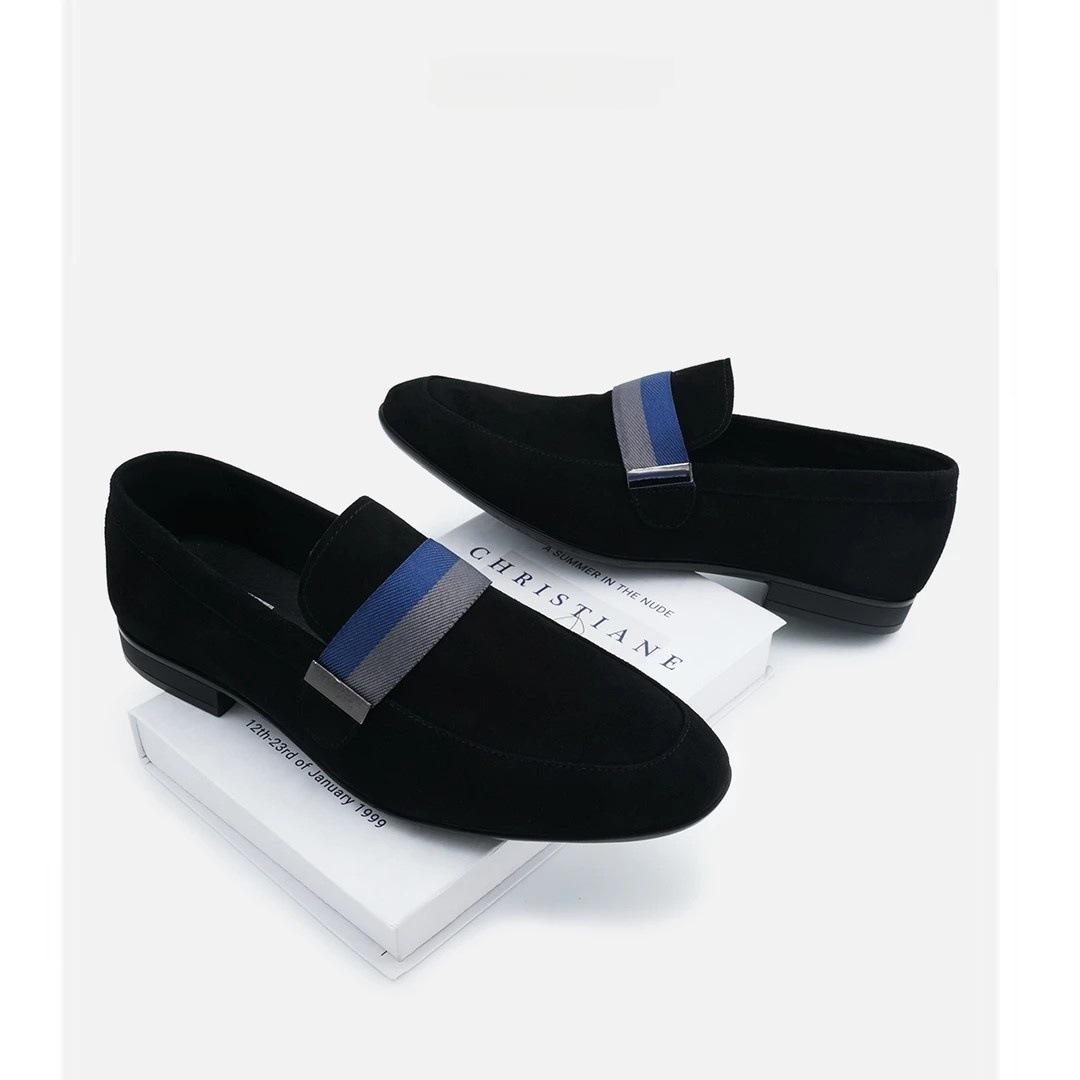

Anti-velvet leather shoes are breathable in summer, new trendy men s shoes, lazy one-pedal shoes 38 чёрный