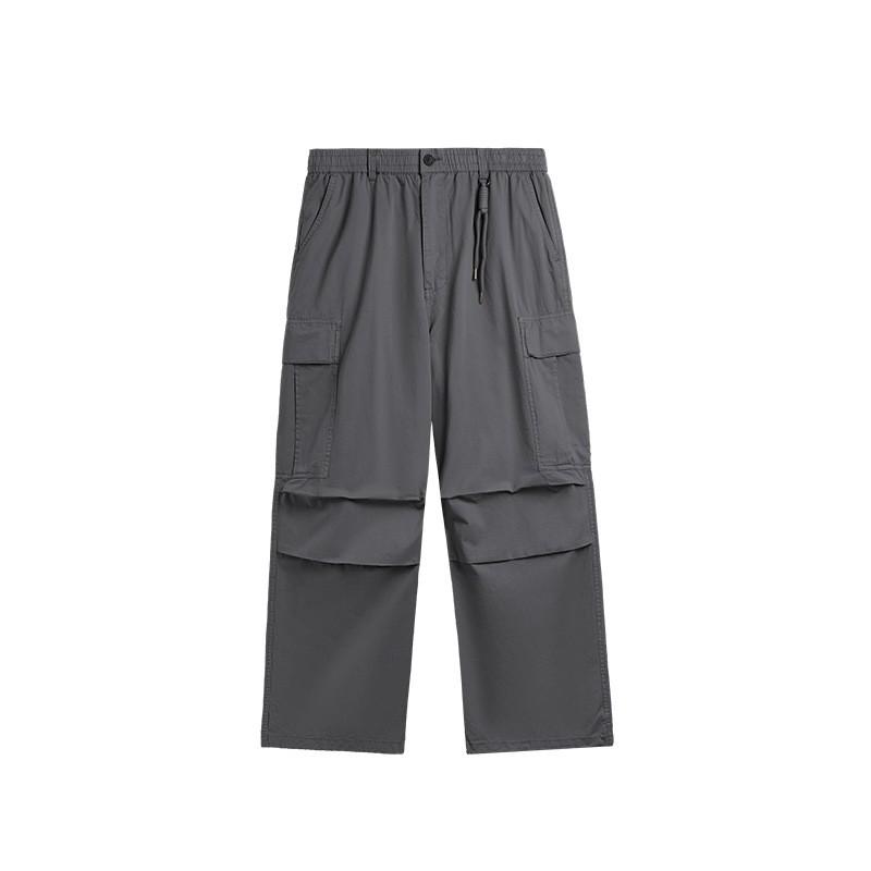 Mens Wide Leg Cargo Pants 2026 Streetwear Loose Fit Washed Casual Trousers