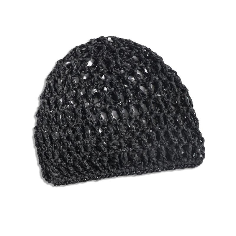 

Hollowed Crochet Hat Breathable Hair Net Snood Turban Hat for Women Sleeping чёрный