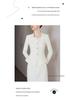 Off-White Square Neck Women's Professional Slimming Suit – Spring/Autumn Formal CEO Workwear