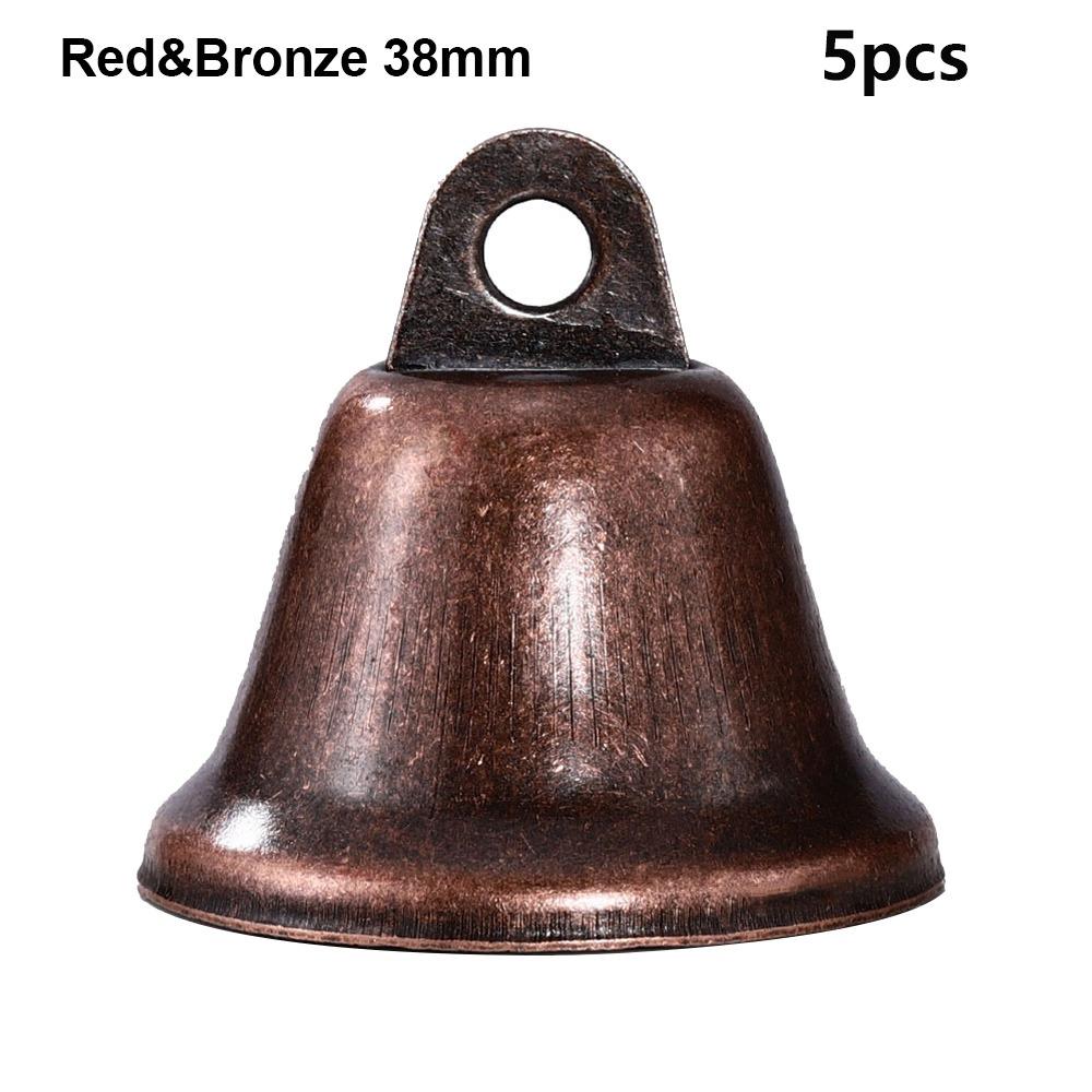 5pcs Vintage Retro Bell Ornaments 22/26/30/38mm Decoration Rustic Bells for Christmas Tree
