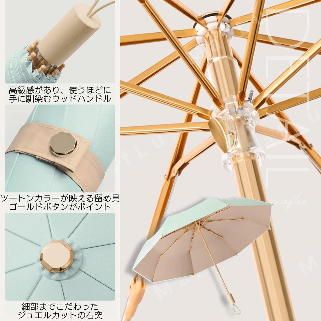 Folding Sun and Rain UV Light Heat Windproof and Water 8 Large Core Women's Umbrella, Protection, Protection, UPF50+, Blocking, Shielding, Repellent,