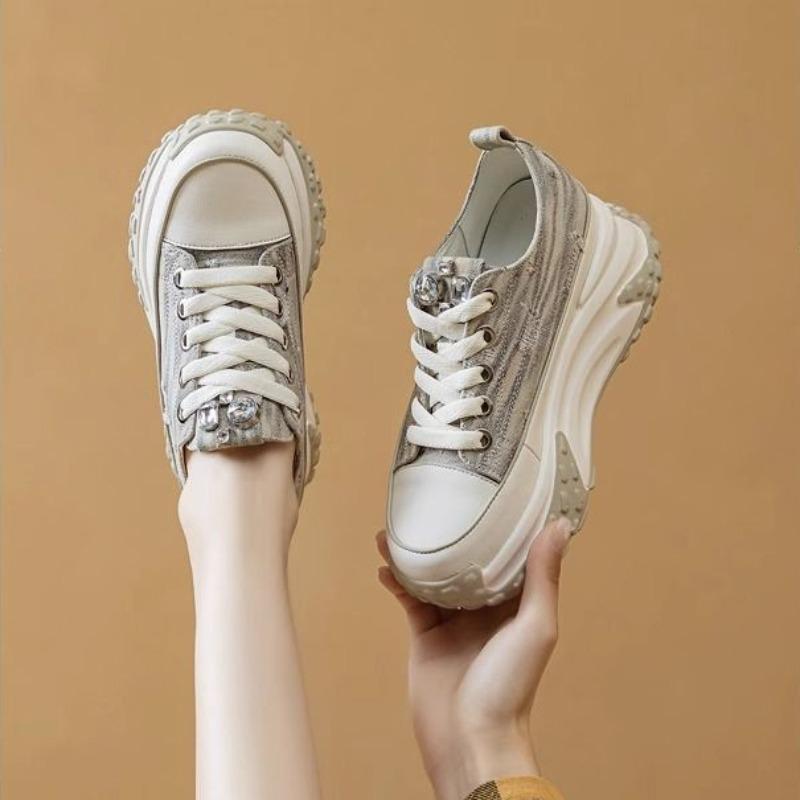 Buty Damskie Wiosna Jesień Wysokie na Platformie Obuwie Damskie Denim Podwyższające Wygodne i Eleganckie Moda Y2k Casual