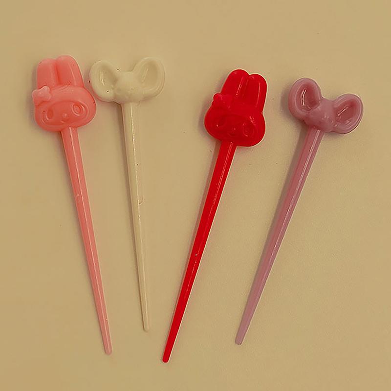 10Pcs Kids Fruit Picks Needle Stick Toothpicks Mini Creative Fruit Cake Dessert Food Forks Lunch Box Decor Bento Accessories