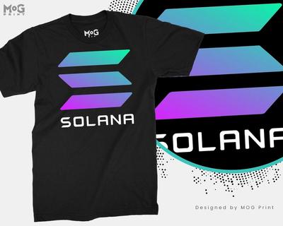 Koszulka z logo Solana SOL HODL Inwestor DEFI Technologia T-shirt Odzież Unisex