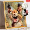DIY Pearl Painting Canvas Cute Squirrel Pattern 3D Bead Art Kit Relaxing Handmade Craft for Home Wall Room Decoration Birthday Gift Unique Hobby