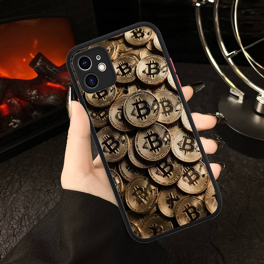 Bitcoin Retro Logo For Silicone Matte Phone Case For IPhone 16 Pro Max 15 14 13 12 11 X XS MAX