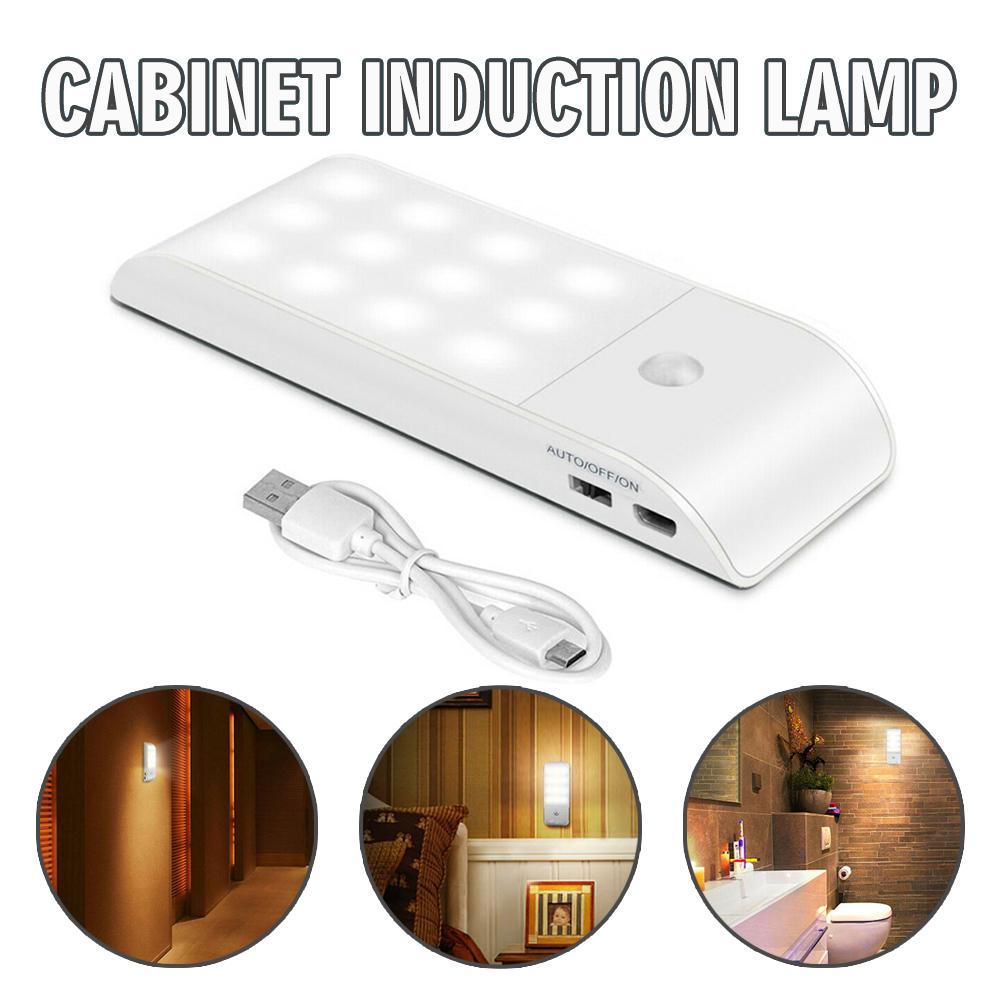 

PDTO 12LED Датчик движения PIR Беспроводной ночник USB Кабинет Лестница Домашняя лампа