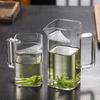 Square Mouth High Borosilicate Glass Tea Pitcher Fair Cup With Filter Kung Fu Tea Set Chahai Glass Serving Teacup Teaware