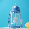 600ml Cute Kids Water Sippy Cup With Straw Cartoon Plastic Water Cups Leakproof Water Bottles For Girls Children's Cup BPA Free