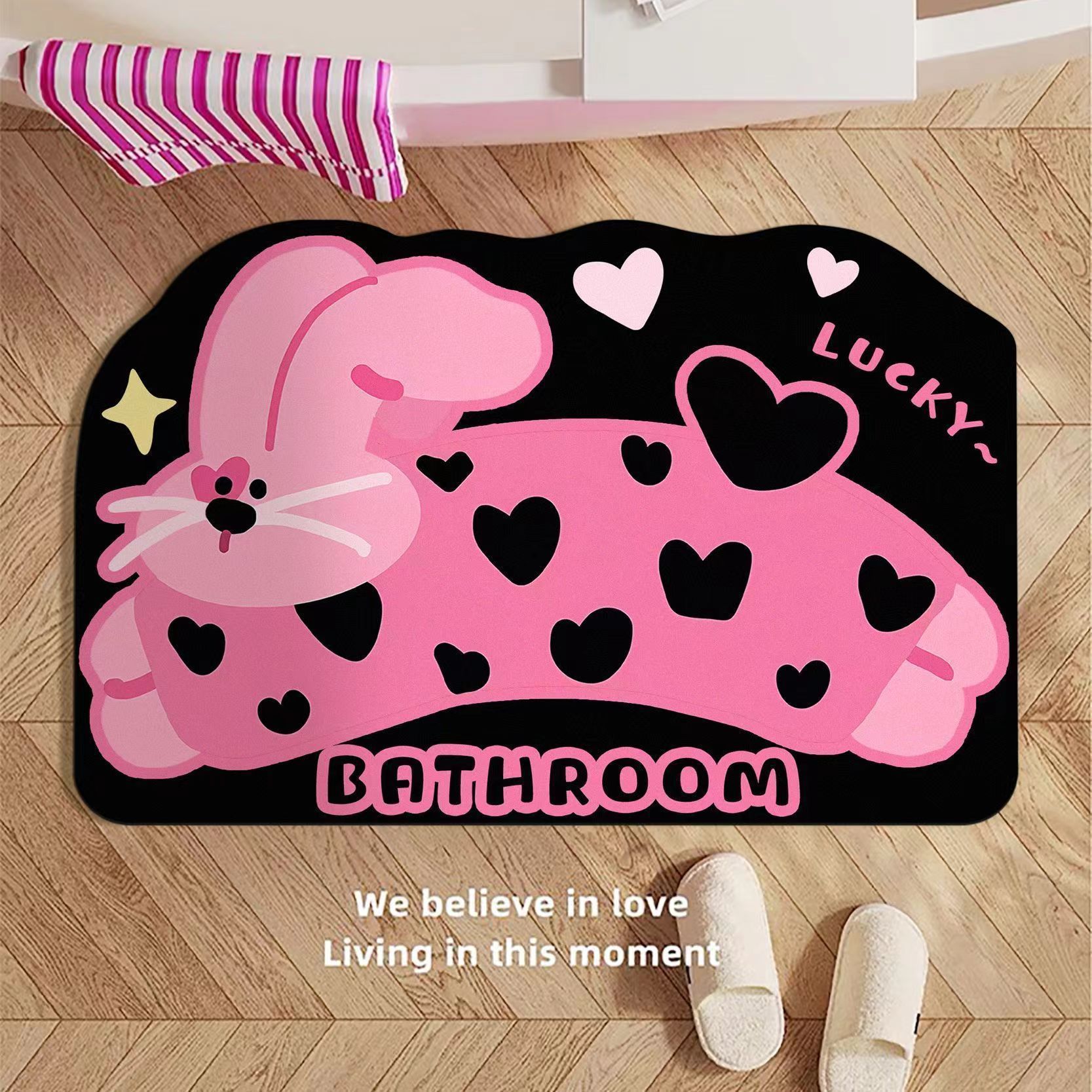 

Мультяшный милый диатомовый ил для ванной комнаты, туалета, туалетной двери, впитывающий нескользящий быстросохнущий напольный коврик, ковер 40 * 60cm [Diatom mud]