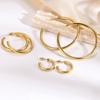 Large Circle Simple C-shaped Earrings, Women's Gold Jewelry Hollow Earrings, European and American Fashion