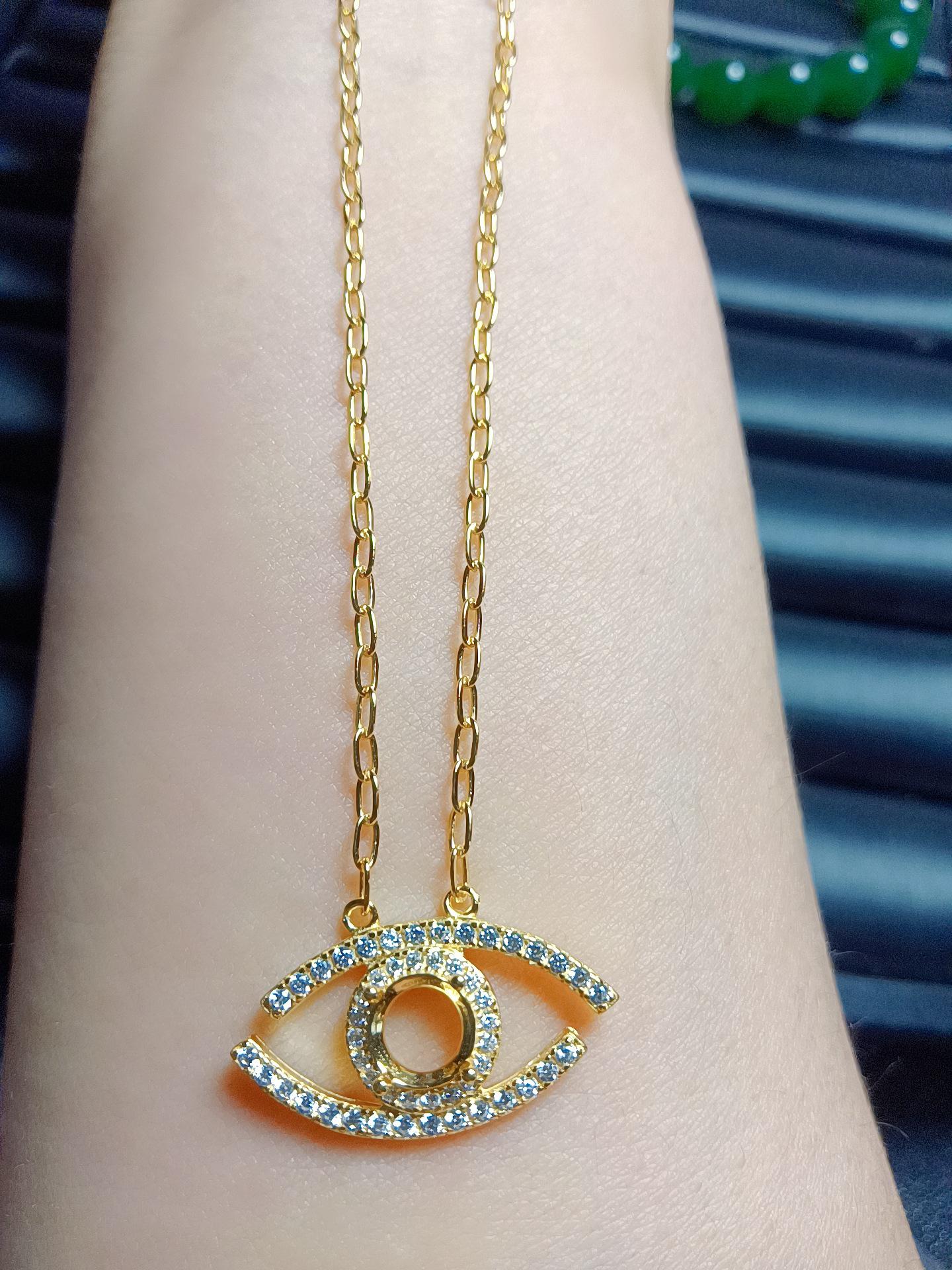 

Exquisite S925 Silver Pendant with Round 6x6mm Empty Setting, Available in White Gold, Rose Gold, and Gold Plating for Girls. Gold Color Setting 6*6