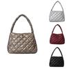 Stylish Quilted Large-capacity Handbag Trendy Geometric Tote For Winter
