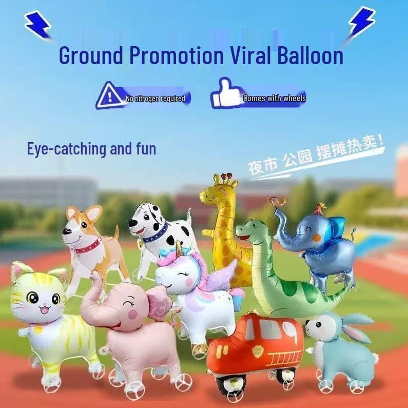 

Мультяшные животные ходячие шары на колесиках для детских вечеринок и украшений