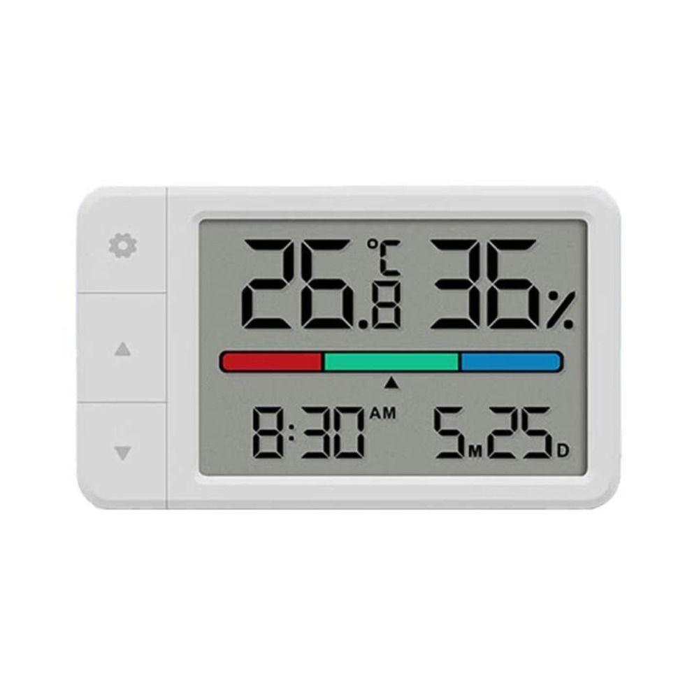

Mini Thermometer Hygrometer Meter Digital Intelligent Humidity Gauge Temperature Monitor Date Time Weather Station Sensor Home