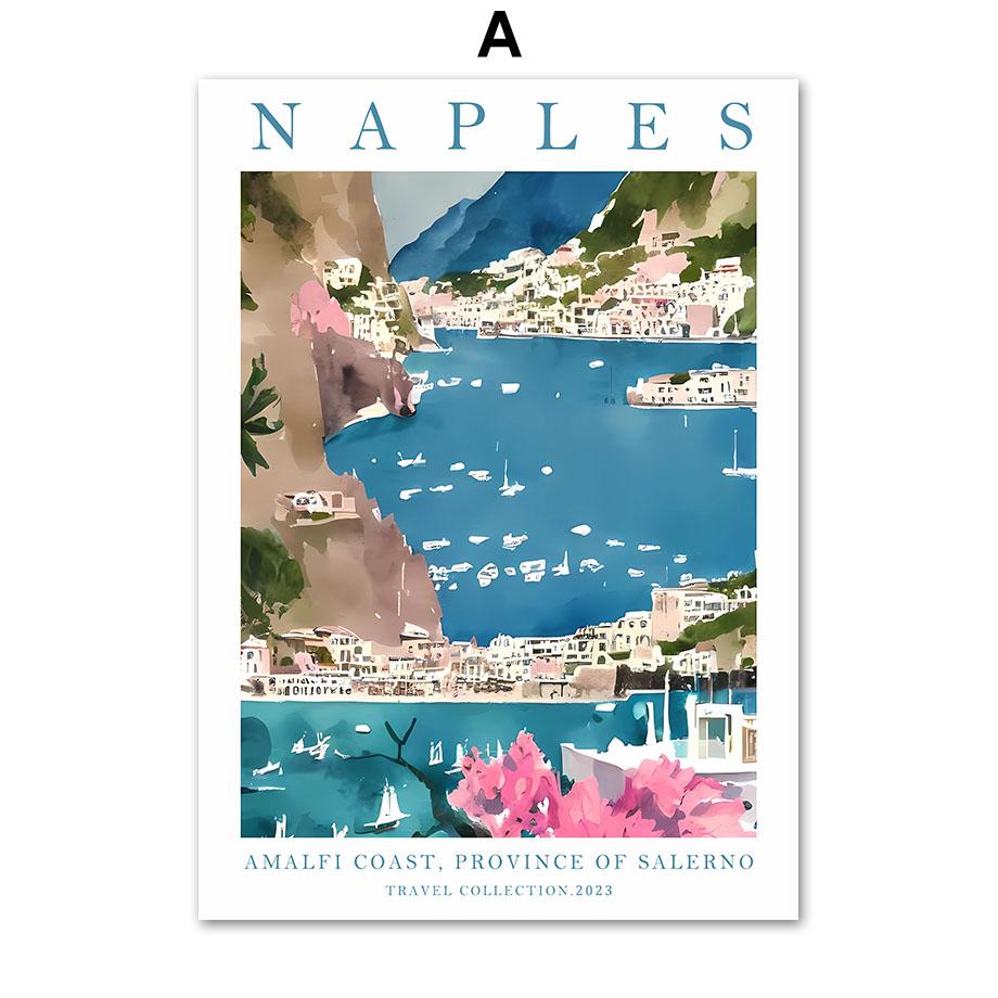 Venice Amalfi Sea Lemon Peach Orange Wall Art Canvas Oil Painting Fruit Posters And Prints Pictures for Living Room Home Decor