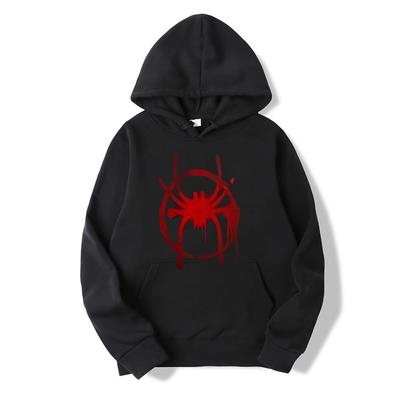 Plus Size Tops Funny Hoodies Men Clothes New Black Hoodies Mens Miles Morales Spider Symbol Hoodies 2024
