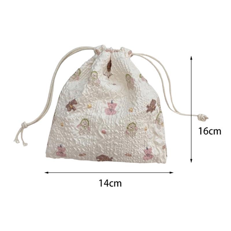 1 stk Koreansk Søt Liten Myntpung Nøkkel Øretelefon Snøring Oppbevaringspose Jenter Smykker Leppestift Kosmetikk Taupose Snøreposer