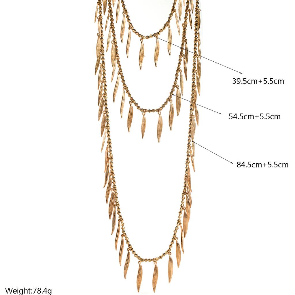 Exaggerated Design Collarbone Chain Geometric Alloy Long Vintage Necklace Elegant Trendy Women's Jewelry