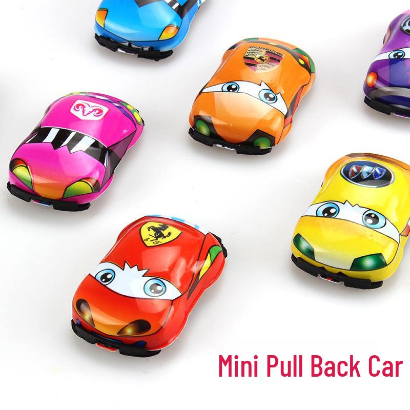 Mini Q Cartoon Pull-Back Car: Children's Toy, Hot-Selling Boy's Gift.