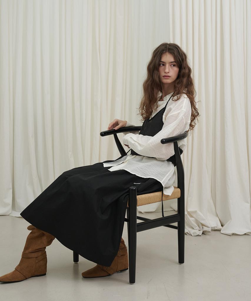 MARROT Cotton String Midi Skirt_Black