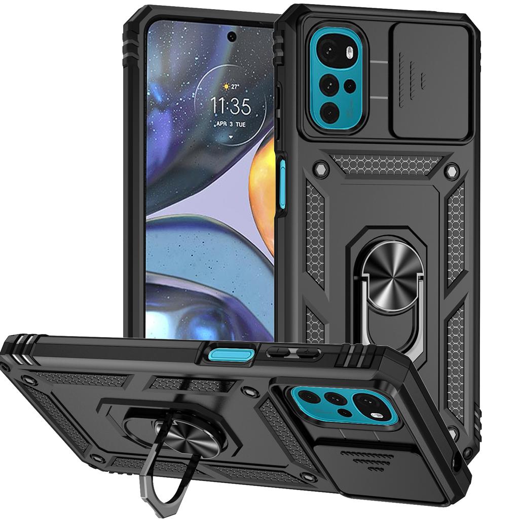 For Motorola Moto G22 Case  Magnetic Ring Shockproof Armor Phone Cases For MotoG22 G22 G 22 Slide Lens Camera Protect Cover