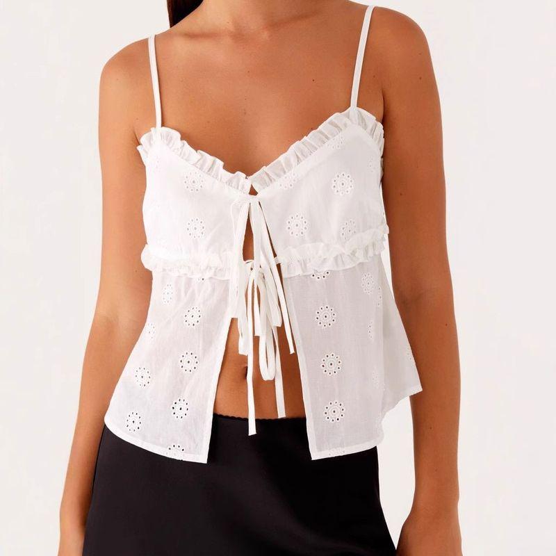 Europe and America Cross Border Southeast Asia 2025 Spring/Summer New Arrival Women's Clothing Sexy Lace Camisole Sleeveless Outerwear Top