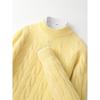 Men's Pure Wool Thick Cable Knit Sweater - Round Neck Solid Color for Autumn and Winter