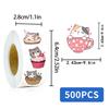 500PCS Cartoon Cat Roll Stickers Harajuku Waterproof Scrapbook Element Y2k FashionCoffee Phone Streetwear Party Stationary Decor